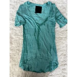 Maj Women’s Sz. S Green Tie Dye V Neck Tee. Beautiful, Exc. Condition